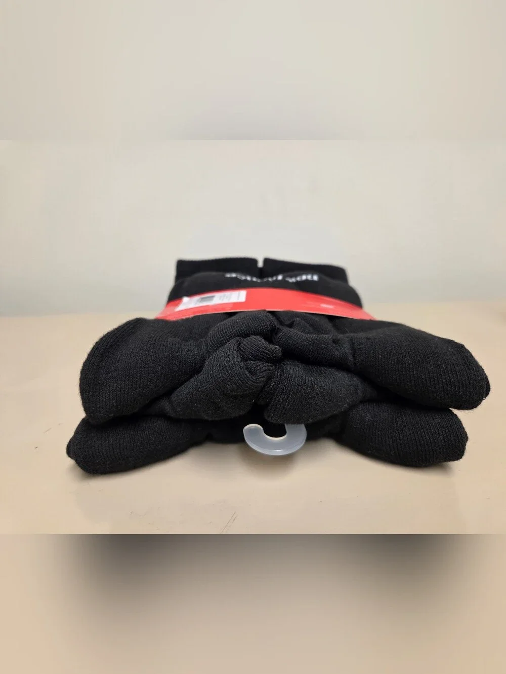 New Balance Black Cushioned Crew Socks with White Logo - 6 Pack